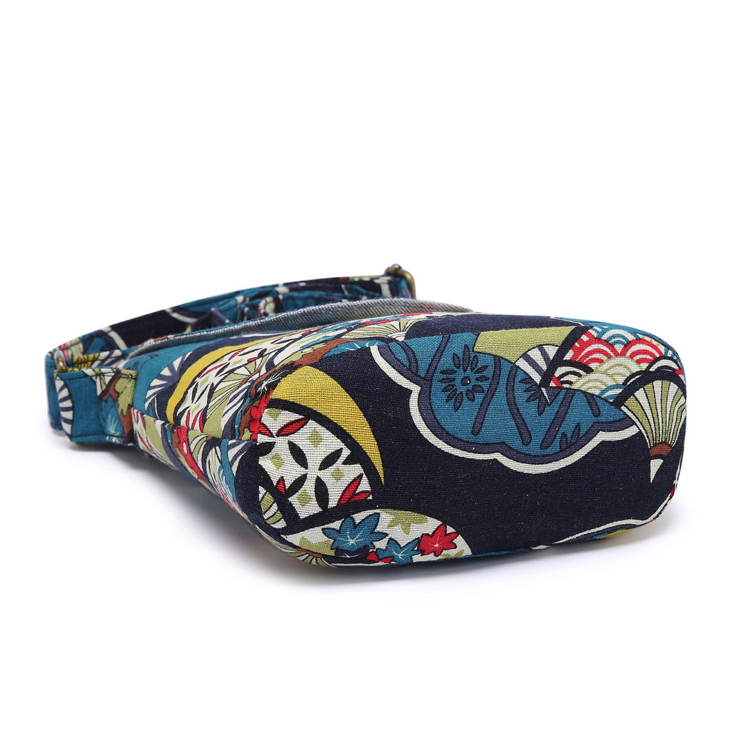 Women's Vintage Floral Canvas Crossbody - Foldable, Adjustable Strap, Zipper Closure Holiday Messenger Bag