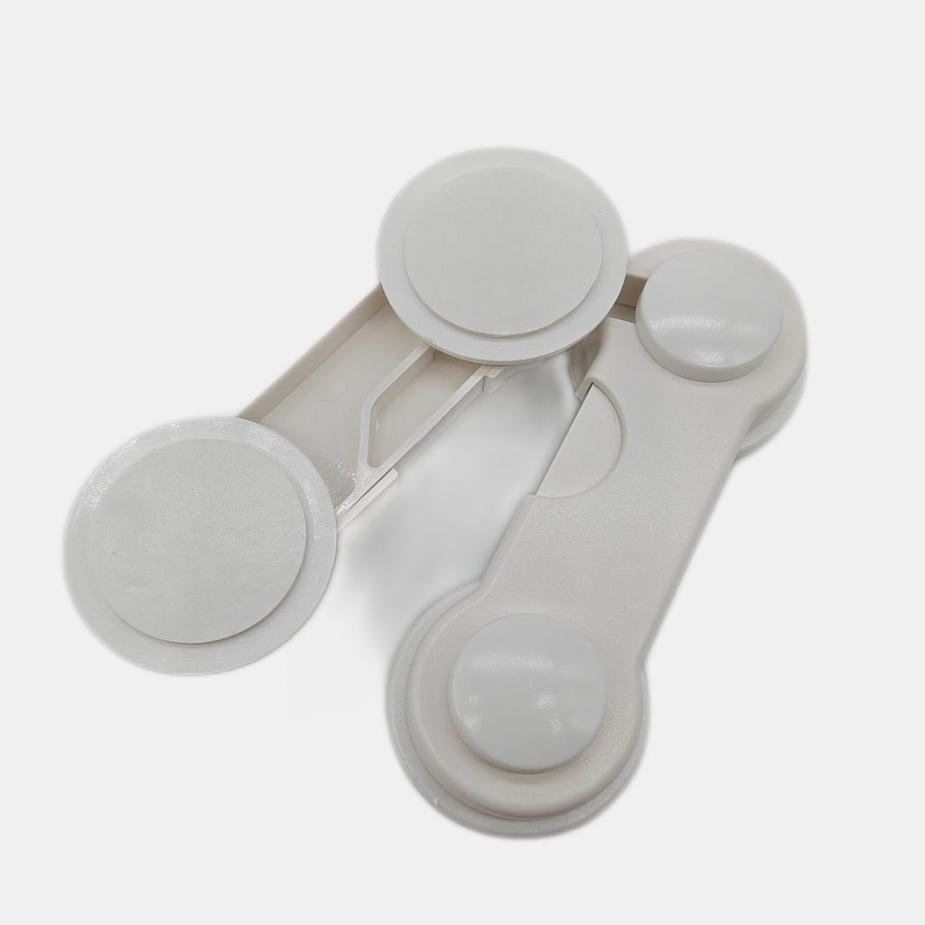 [10pcs Safety Locks for Cabinets] 10pcs Youngsters Safety Locks - Durable ABS Plastic, Phthalate-Free, White - Easy Install for Cabinets, Drawers & Fridges - Hand Pinch Protection, 3.54"x1.18