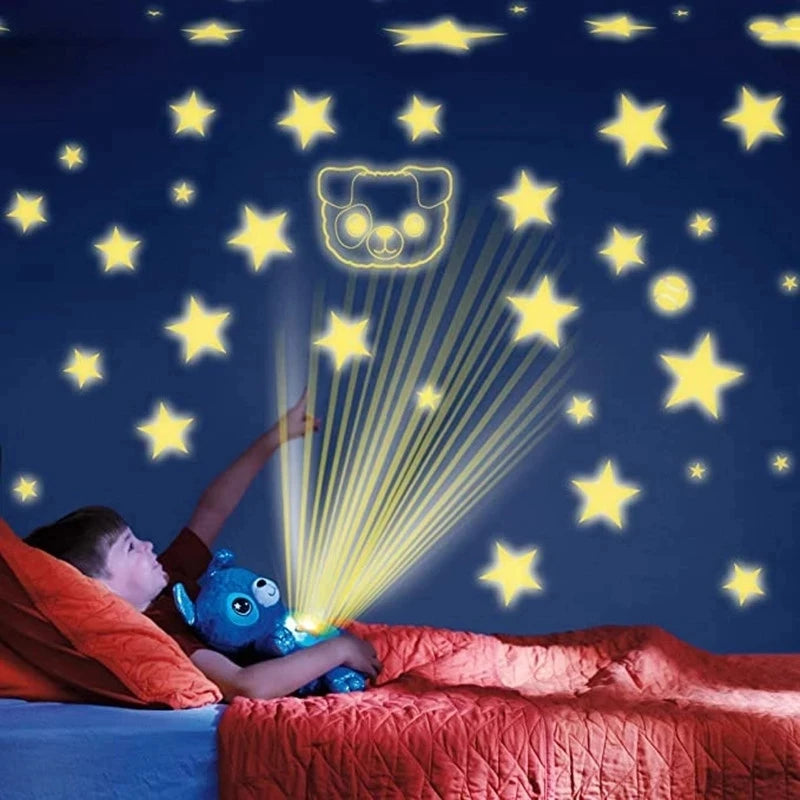 Baby Stuffed Animal With Light Projector Starry Sky Comforting Unicorn Plush LED Galaxy Night Light Cuddly Novelty Lamp Toy Gift