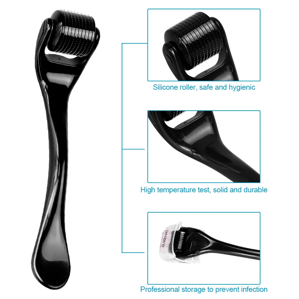 1Pcs Derma Roller 0.2/0.25/0.3mm for Hair Beard Grow Titanium 540 Microneedles Cosmetic Beauty Facial Device for Women and Man