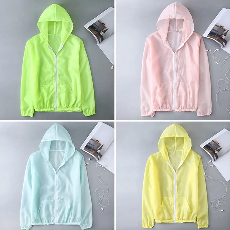Woman Sun Protection Clothing Female Jackets Summer Ladies Thin Long Sleeve Outdoor Sports Hooded Protect Windbreakers