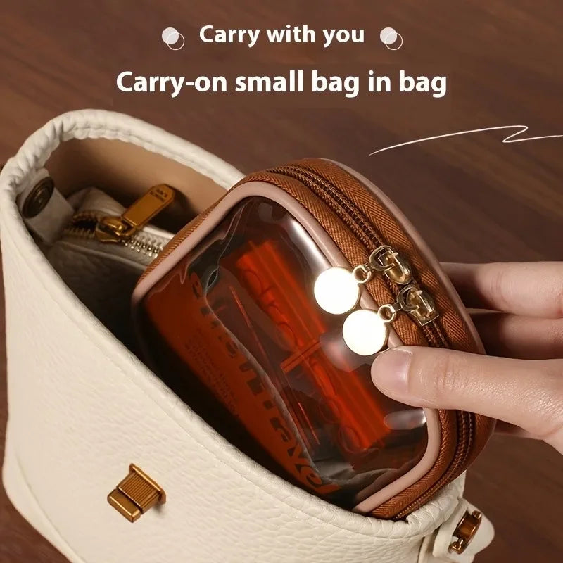 Transparent Travel Cosmetic Bag, Portable Mini Waterproof Cosmetic Lipstick Storage Bag, Multifunctional Clutch Bag