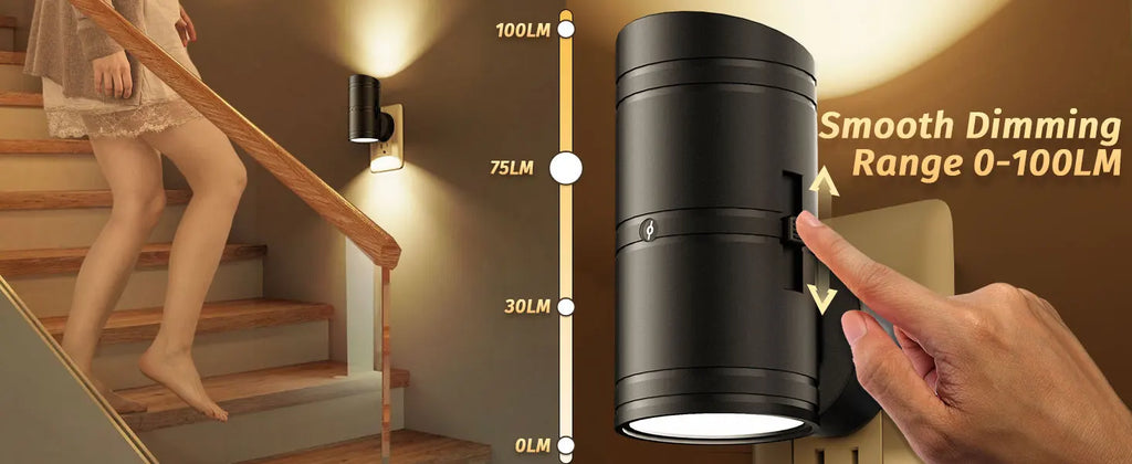 LED Night Light Plug In Smart Motion Sensor Light Dimmable Wall Lamp for Home Aisle WC Hallway Stair Kitchen Bedroom Night Lamp