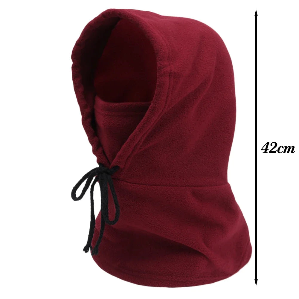 Winter Thermal Fleece Hat Hooded Outdoor Windproof Cold Warm Skiing Sport Balaclava Men Women Neck Warmer Cycling Face Mask Caps