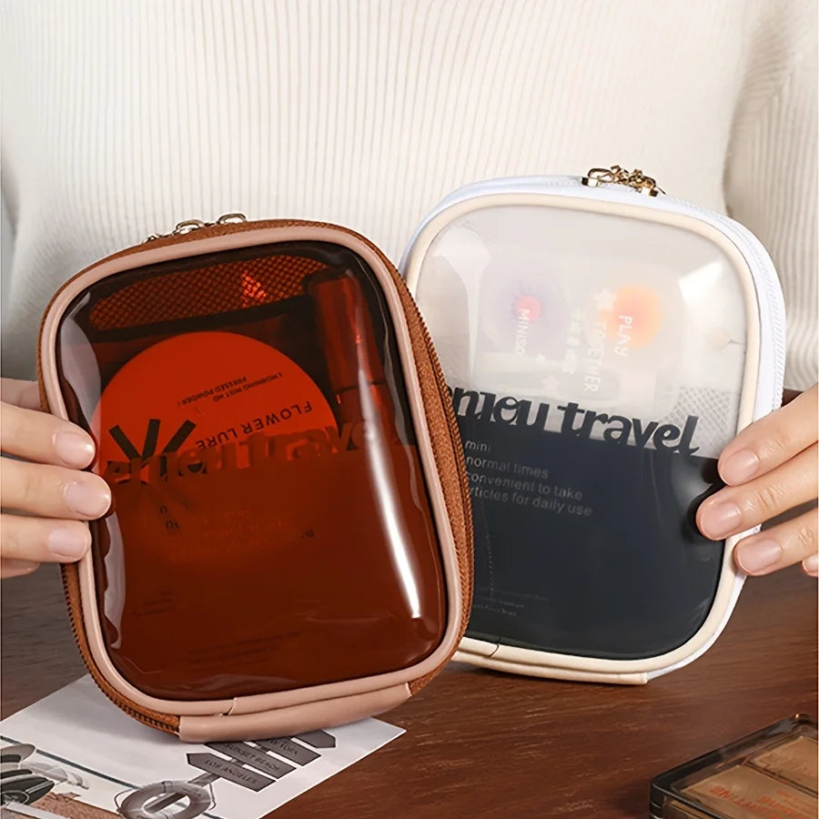 Transparent Travel Cosmetic Bag, Portable Mini Waterproof Cosmetic Lipstick Storage Bag, Multifunctional Clutch Bag
