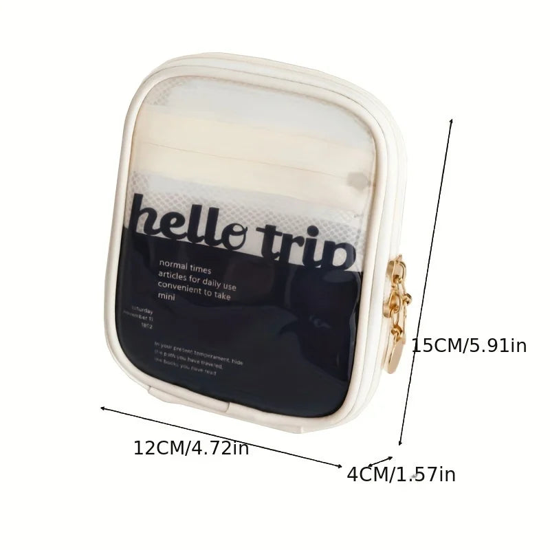 Transparent Travel Cosmetic Bag, Portable Mini Waterproof Cosmetic Lipstick Storage Bag, Multifunctional Clutch Bag