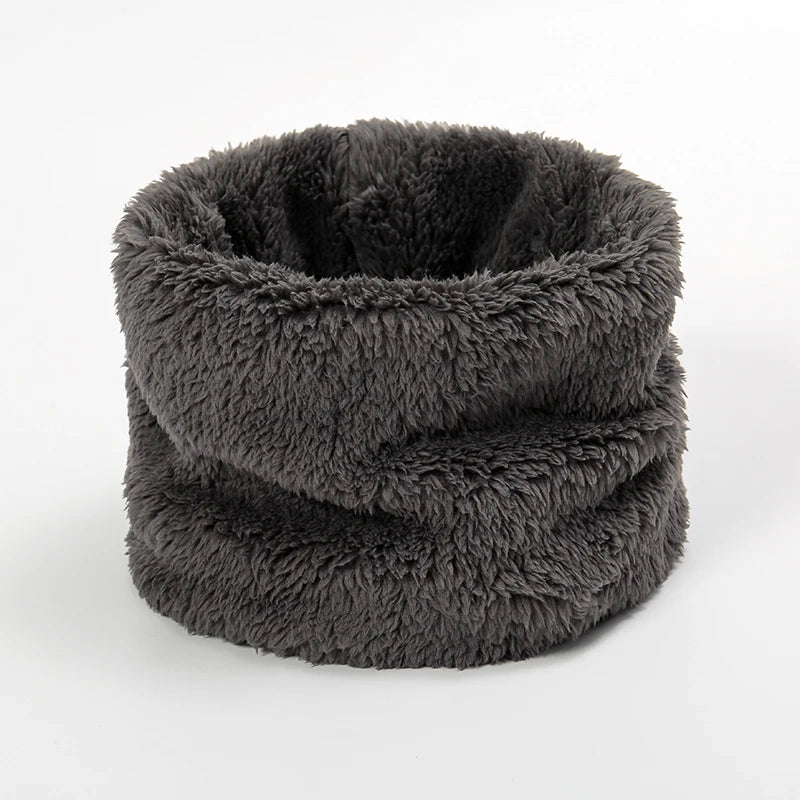 Cashmere Warm Collor Ring Winter Scarf Solid Plush Thick Outdoor Sports Men Women Children Neckerchief Full Face Mask Muffler
