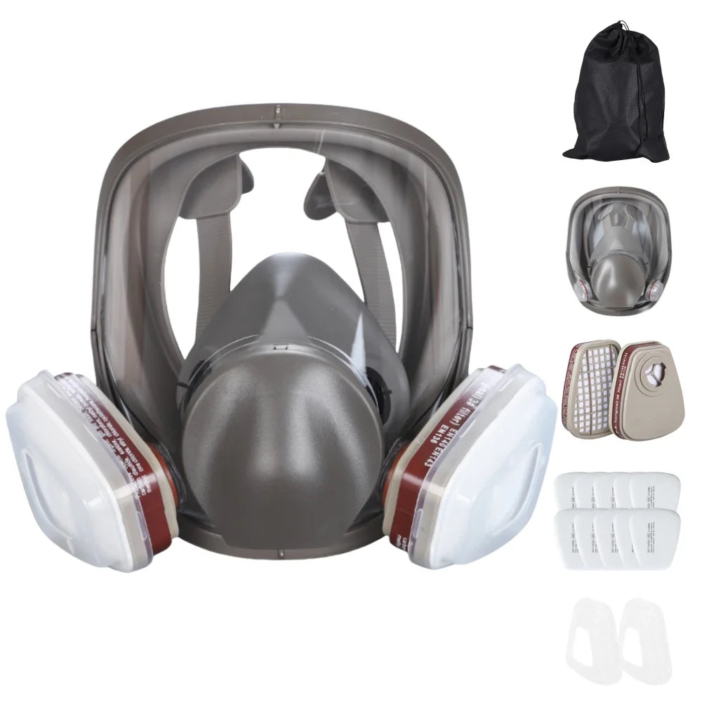 27 In 1 6800 Industrial Painting Spraying Respirator Gas Mask 15 In 1 Suit Safety Work Filter Dust Full Face Mask Replace MMM