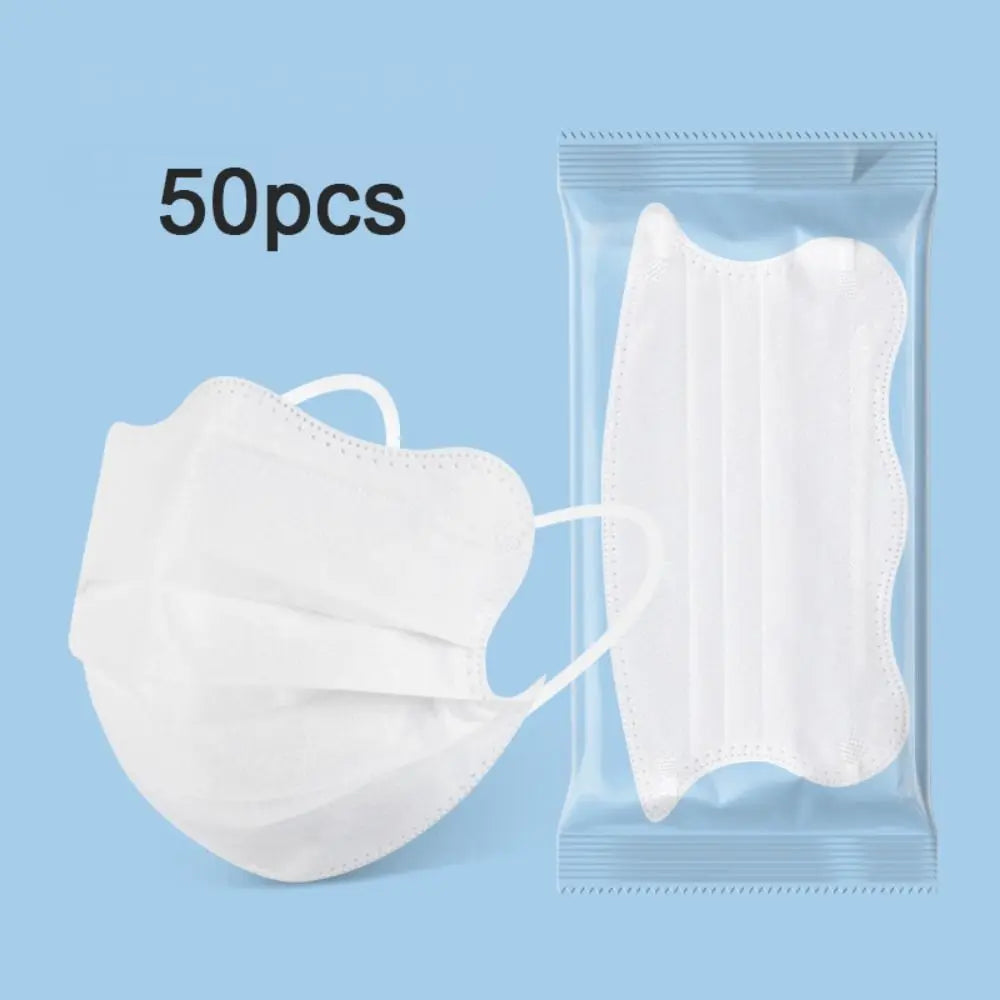 50pcs 3layer Anti-dust Mask Butterfly Shaped Design Mask Adult Face Mask Women Female Protective Disposable Face Cover