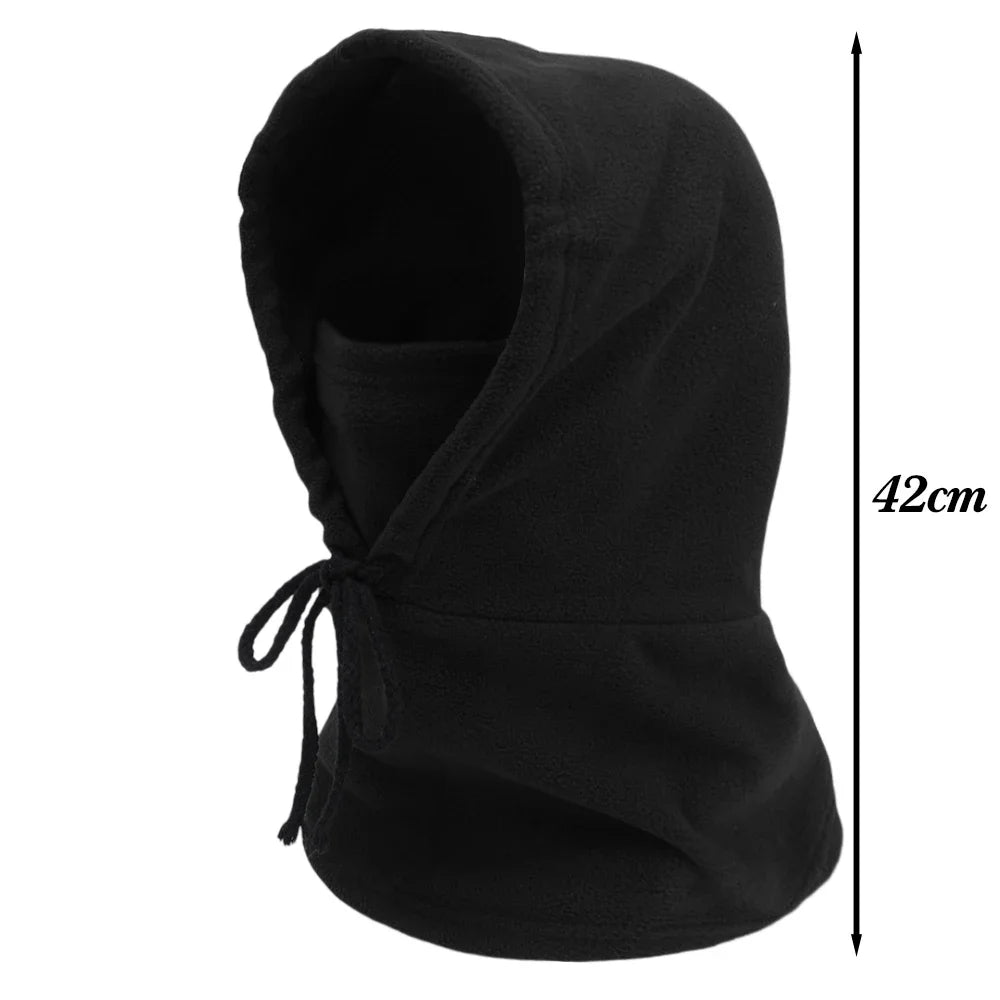Winter Thermal Fleece Hat Hooded Outdoor Windproof Cold Warm Skiing Sport Balaclava Men Women Neck Warmer Cycling Face Mask Caps