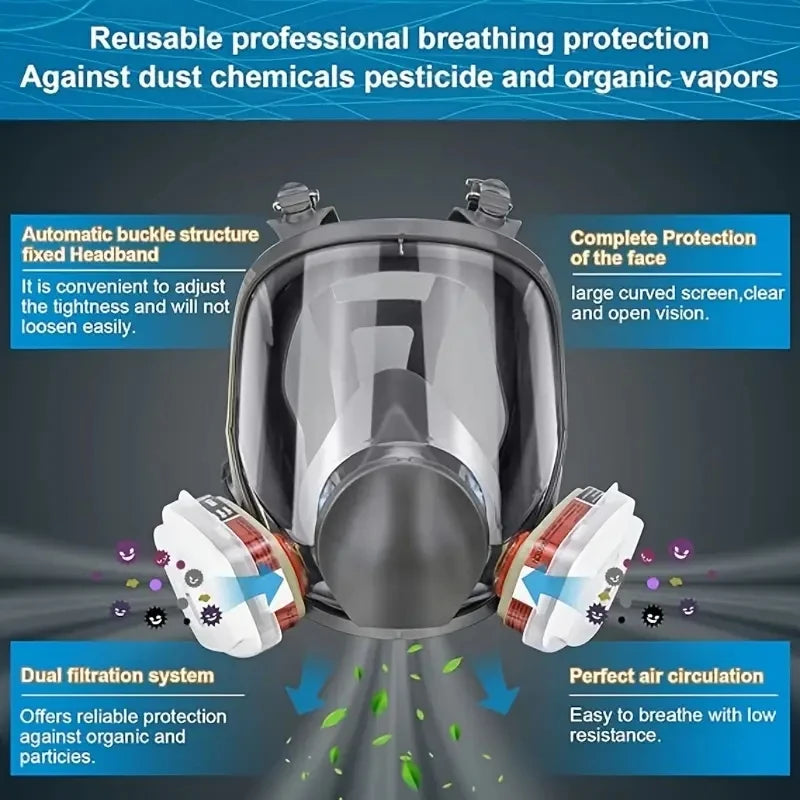 27 In 1 6800 Industrial Painting Spraying Respirator Gas Mask 15 In 1 Suit Safety Work Filter Dust Full Face Mask Replace MMM