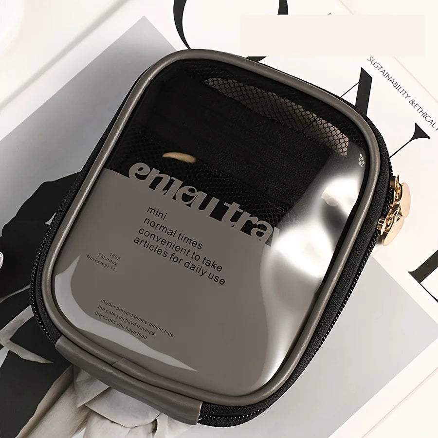 Transparent Travel Cosmetic Bag, Portable Mini Waterproof Cosmetic Lipstick Storage Bag, Multifunctional Clutch Bag