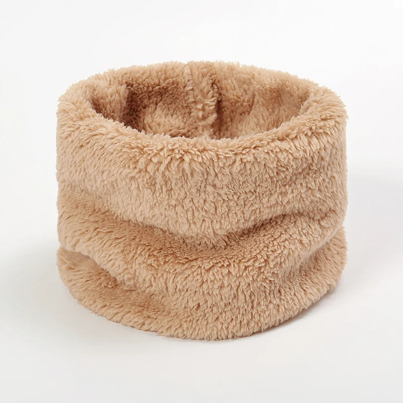 Cashmere Warm Collor Ring Winter Scarf Solid Plush Thick Outdoor Sports Men Women Children Neckerchief Full Face Mask Muffler