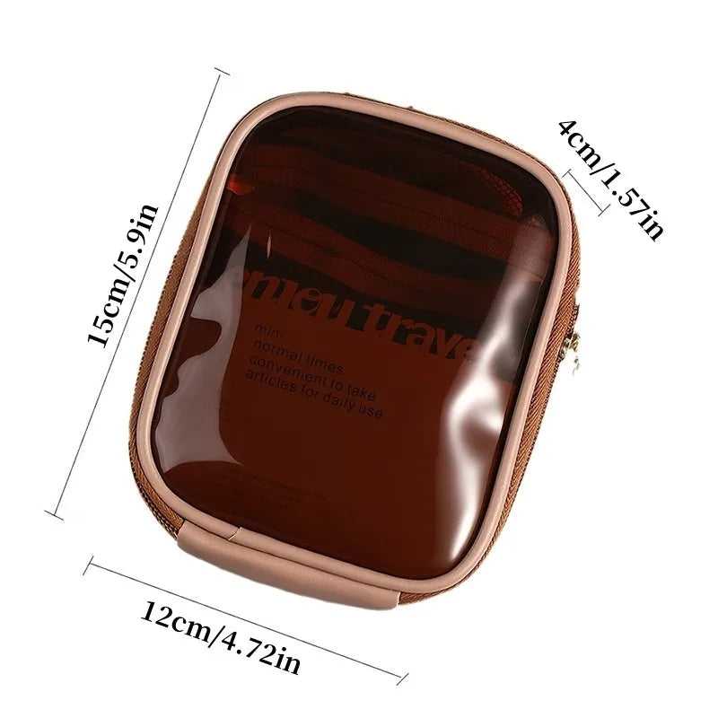Transparent Travel Cosmetic Bag, Portable Mini Waterproof Cosmetic Lipstick Storage Bag, Multifunctional Clutch Bag