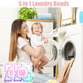 HOT 5 In 1 Laundry Beads, Super Clean Scented Laundry Beads, Long Lasting And Softener, Deep Cleaning Laundry 50 Capsules 400ml