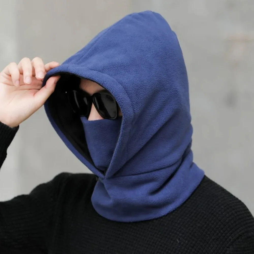 Winter Thermal Fleece Hat Hooded Outdoor Windproof Cold Warm Skiing Sport Balaclava Men Women Neck Warmer Cycling Face Mask Caps