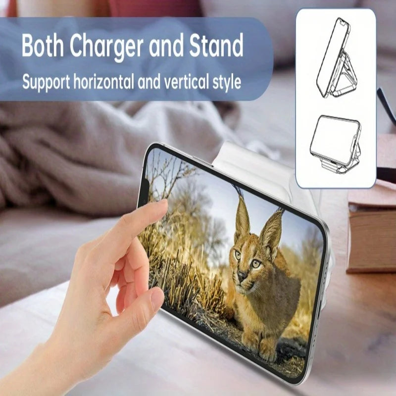 3 in 1 15W Foldable Wireless Charger Pad Stand For iPhone 17 16 15 14 Pro Max Airpods iWatch Fast Wireless Charging Dock Station