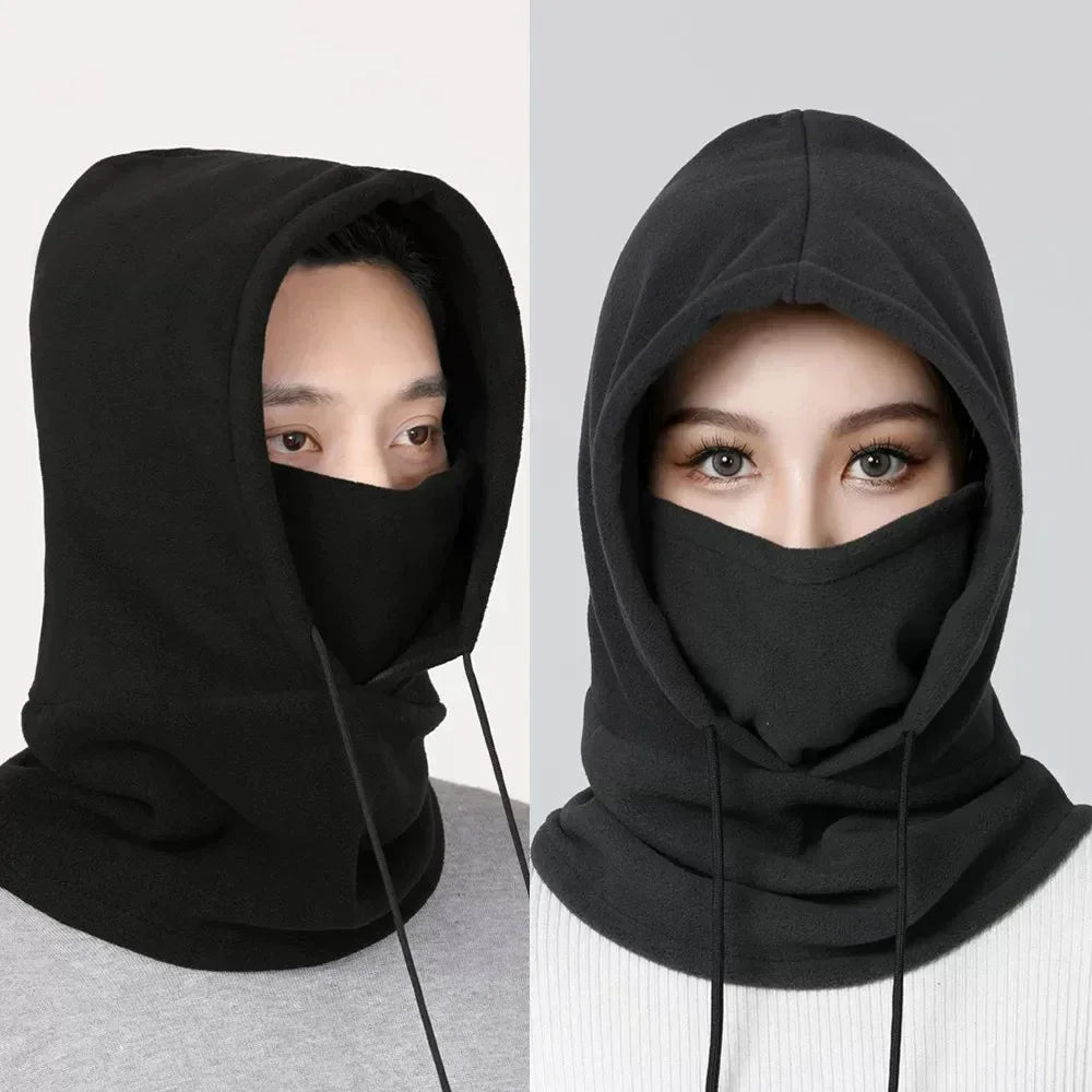 Winter Thermal Fleece Hat Hooded Outdoor Windproof Cold Warm Skiing Sport Balaclava Men Women Neck Warmer Cycling Face Mask Caps