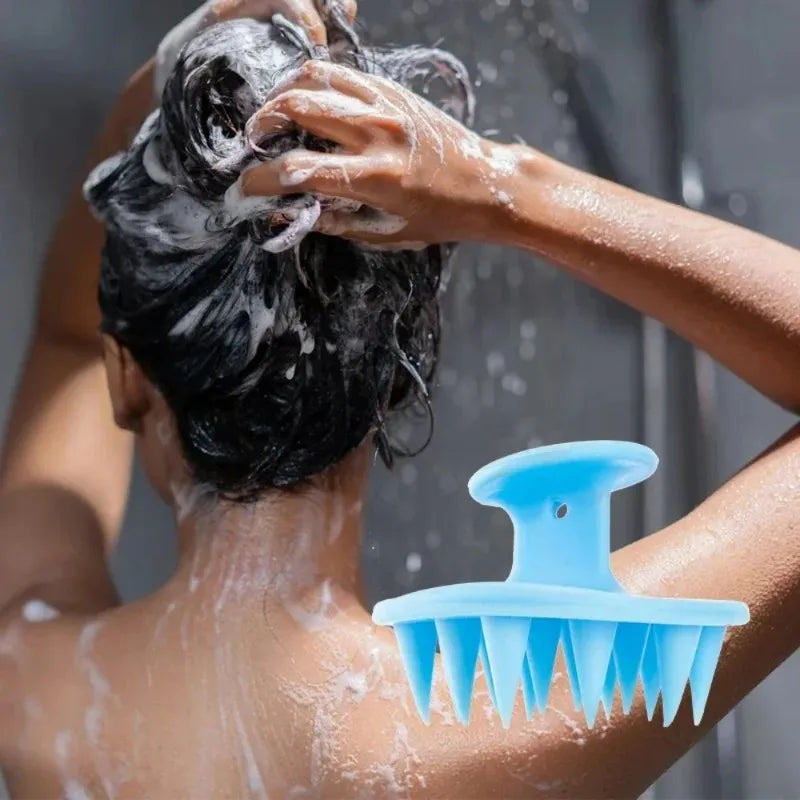 1PCS Silicone Hair Brush Scalp Massager Hair Growth Exfoliator Mold-Free Shampoo Scrubber Hair Care Tool