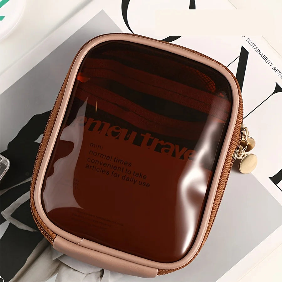 Transparent Travel Cosmetic Bag, Portable Mini Waterproof Cosmetic Lipstick Storage Bag, Multifunctional Clutch Bag