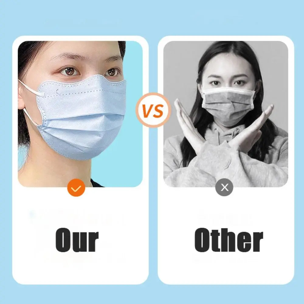 50pcs 3layer Anti-dust Mask Butterfly Shaped Design Mask Adult Face Mask Women Female Protective Disposable Face Cover