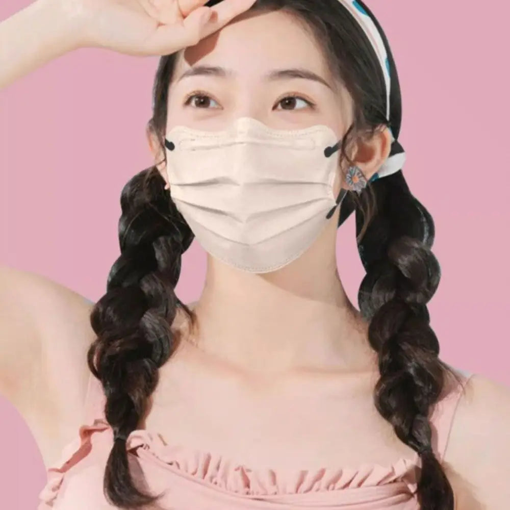 50pcs 3layer Anti-dust Mask Butterfly Shaped Design Mask Adult Face Mask Women Female Protective Disposable Face Cover