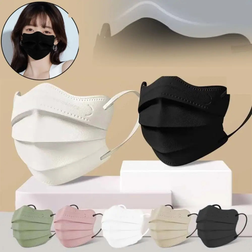 50pcs 3layer Anti-dust Mask Butterfly Shaped Design Mask Adult Face Mask Women Female Protective Disposable Face Cover