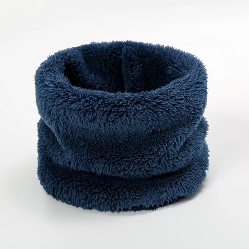 Cashmere Warm Collor Ring Winter Scarf Solid Plush Thick Outdoor Sports Men Women Children Neckerchief Full Face Mask Muffler
