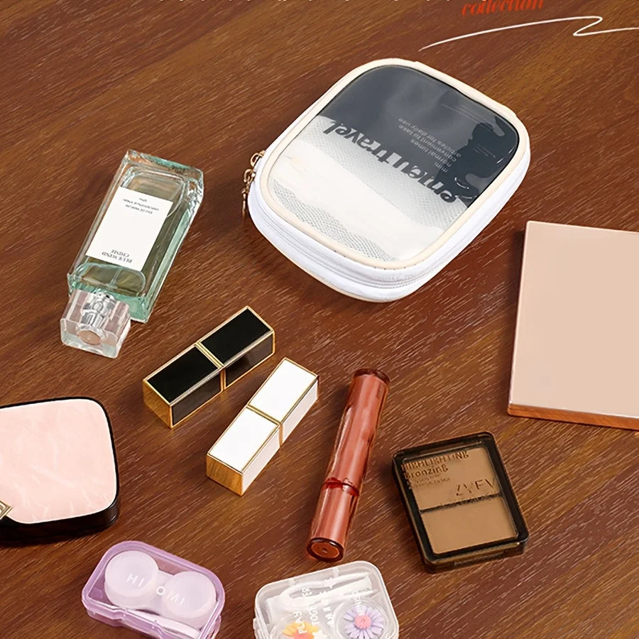 Transparent Travel Cosmetic Bag, Portable Mini Waterproof Cosmetic Lipstick Storage Bag, Multifunctional Clutch Bag