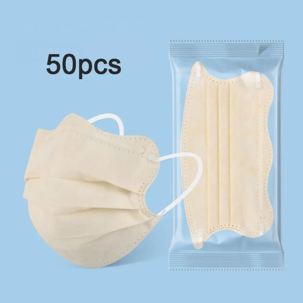 50pcs 3layer Anti-dust Mask Butterfly Shaped Design Mask Adult Face Mask Women Female Protective Disposable Face Cover