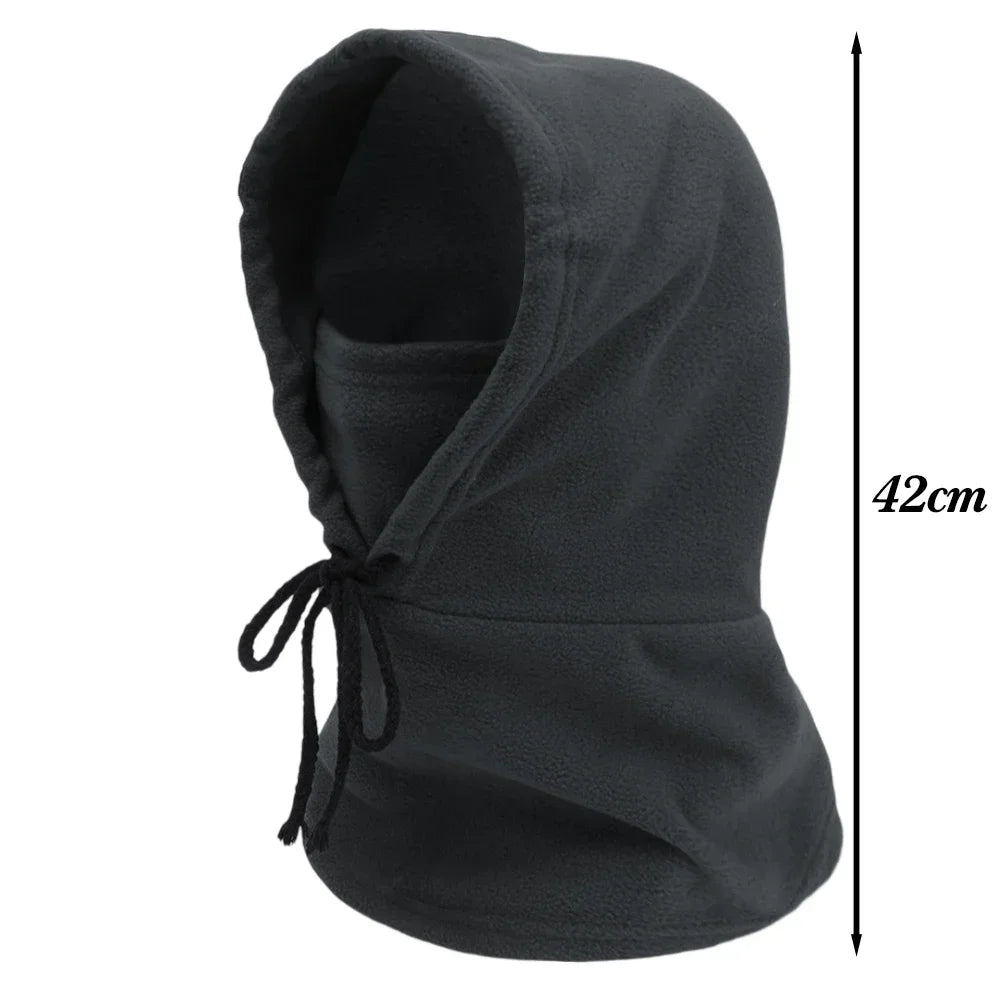 Winter Thermal Fleece Hat Hooded Outdoor Windproof Cold Warm Skiing Sport Balaclava Men Women Neck Warmer Cycling Face Mask Caps