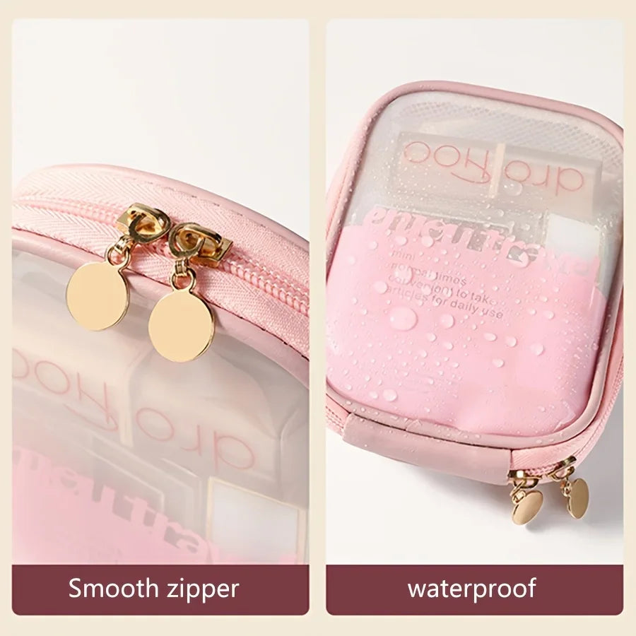 Transparent Travel Cosmetic Bag, Portable Mini Waterproof Cosmetic Lipstick Storage Bag, Multifunctional Clutch Bag