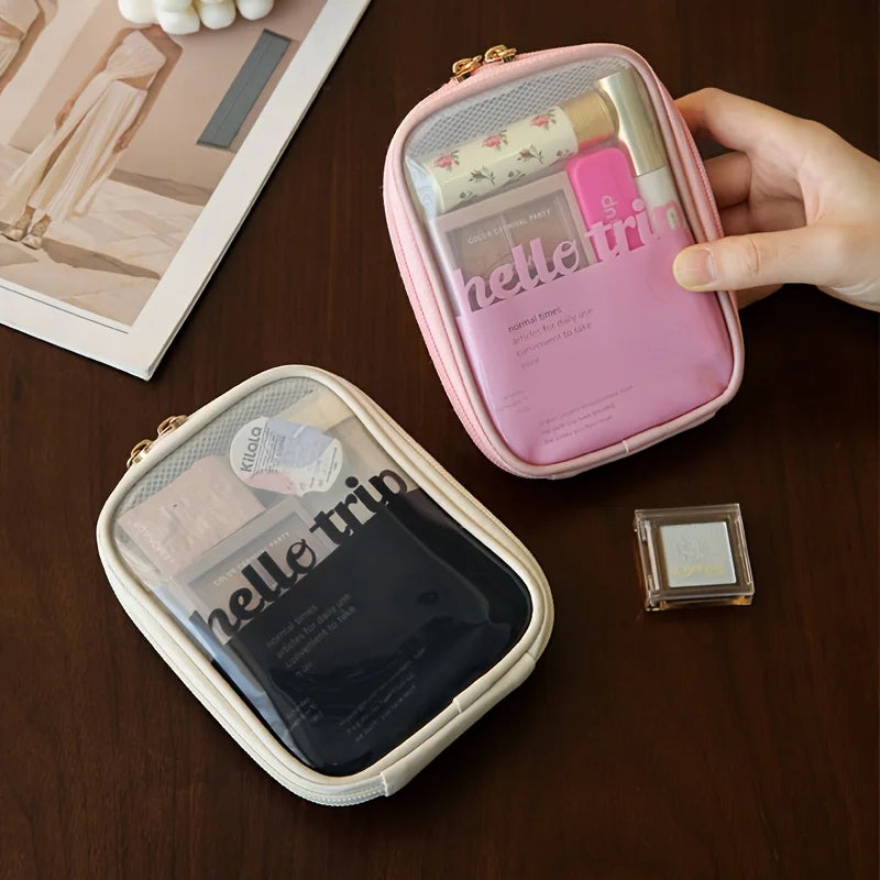 Transparent Travel Cosmetic Bag, Portable Mini Waterproof Cosmetic Lipstick Storage Bag, Multifunctional Clutch Bag