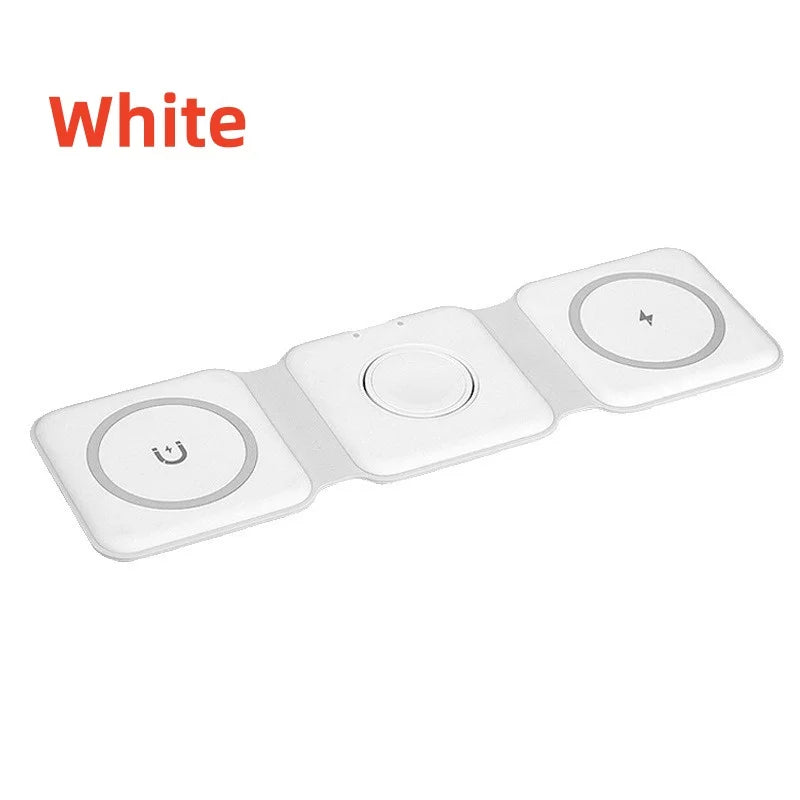 3 in 1 15W Foldable Wireless Charger Pad Stand For iPhone 17 16 15 14 Pro Max Airpods iWatch Fast Wireless Charging Dock Station