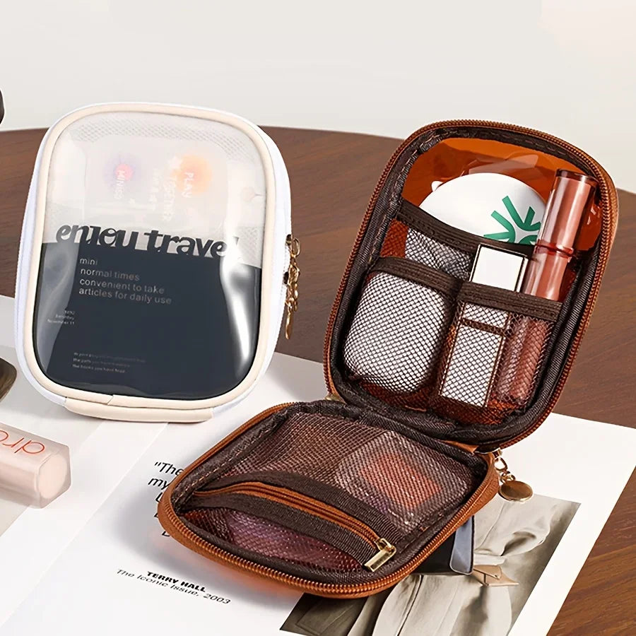 Transparent Travel Cosmetic Bag, Portable Mini Waterproof Cosmetic Lipstick Storage Bag, Multifunctional Clutch Bag