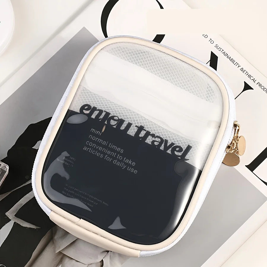 Transparent Travel Cosmetic Bag, Portable Mini Waterproof Cosmetic Lipstick Storage Bag, Multifunctional Clutch Bag