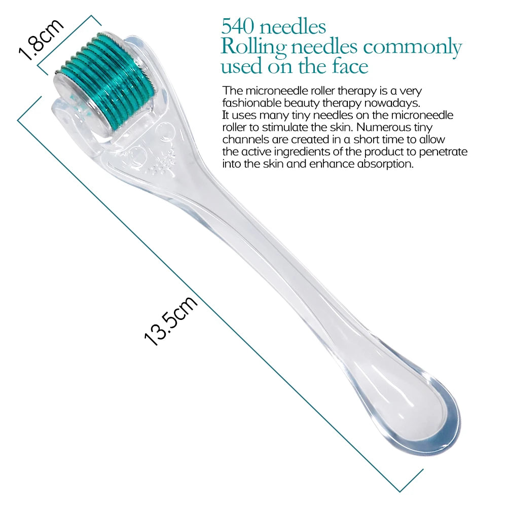 1Pcs Derma Roller 0.2/0.25/0.3mm for Hair Beard Grow Titanium 540 Microneedles Cosmetic Beauty Facial Device for Women and Man