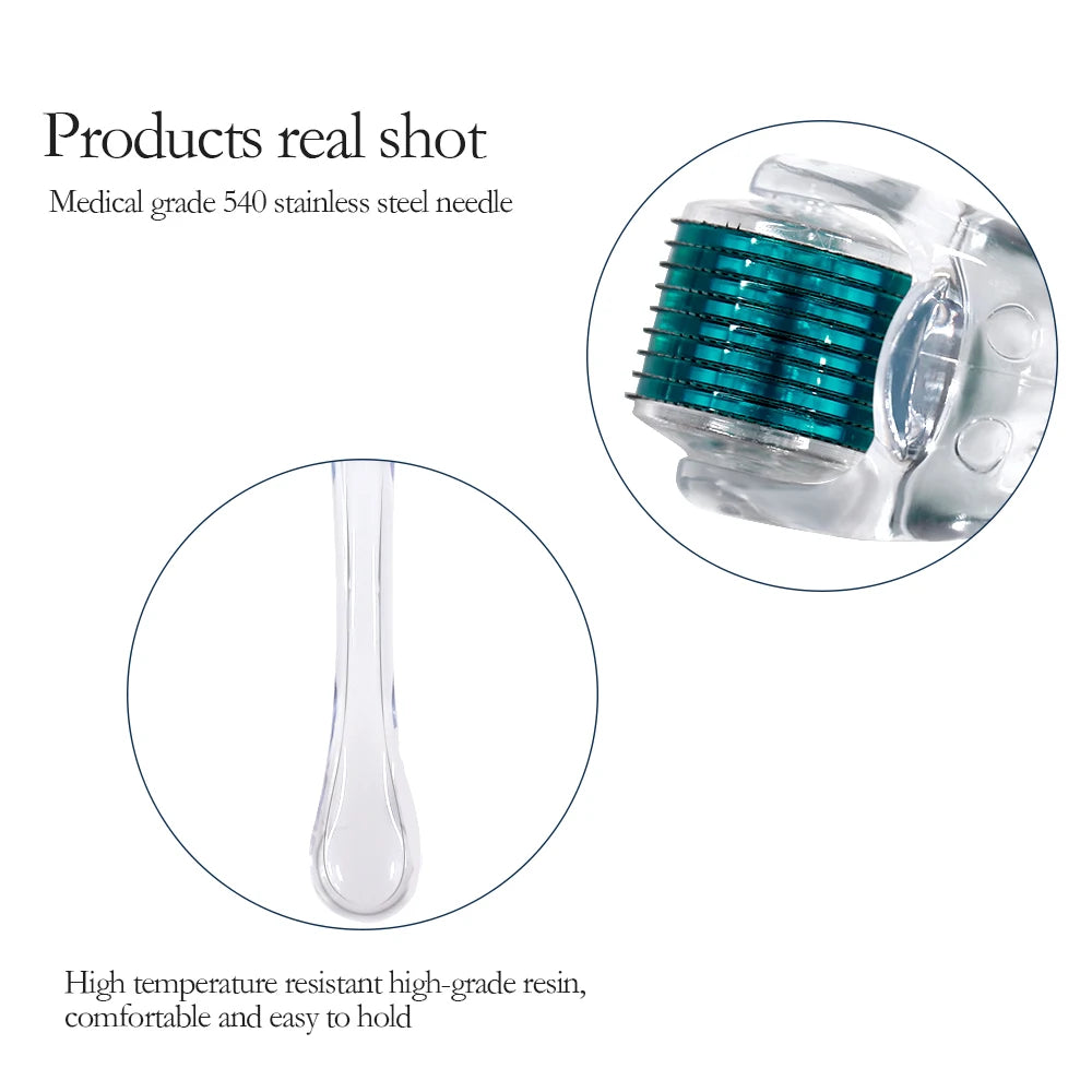 1Pcs Derma Roller 0.2/0.25/0.3mm for Hair Beard Grow Titanium 540 Microneedles Cosmetic Beauty Facial Device for Women and Man