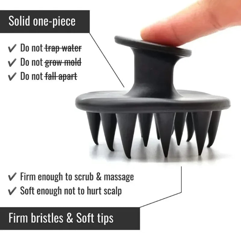 1PCS Silicone Hair Brush Scalp Massager Hair Growth Exfoliator Mold-Free Shampoo Scrubber Hair Care Tool