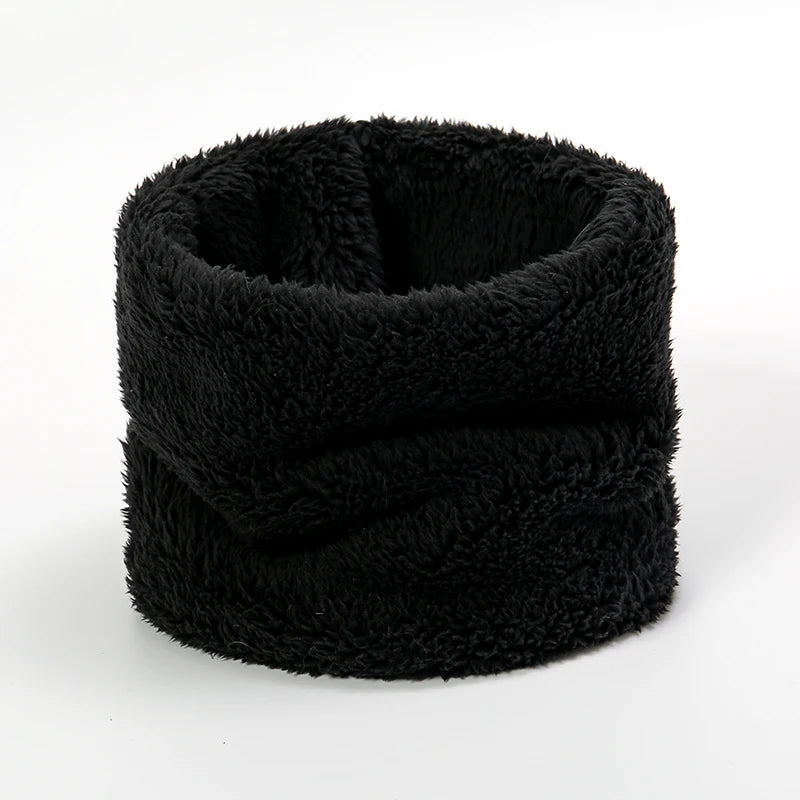 Cashmere Warm Collor Ring Winter Scarf Solid Plush Thick Outdoor Sports Men Women Children Neckerchief Full Face Mask Muffler