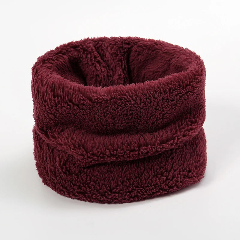 Cashmere Warm Collor Ring Winter Scarf Solid Plush Thick Outdoor Sports Men Women Children Neckerchief Full Face Mask Muffler