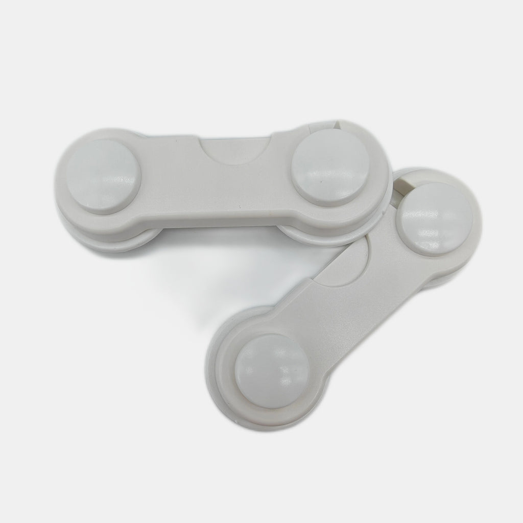 [10pcs Safety Locks for Cabinets] 10pcs Youngsters Safety Locks - Durable ABS Plastic, Phthalate-Free, White - Easy Install for Cabinets, Drawers & Fridges - Hand Pinch Protection, 3.54"x1.18
